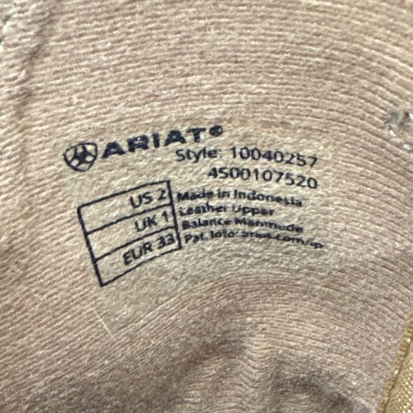 Ariat Bright Eyes II Brown Turquoise Leather Cowboy Boots Youth 2 Square Toe - Picture 6 of 7